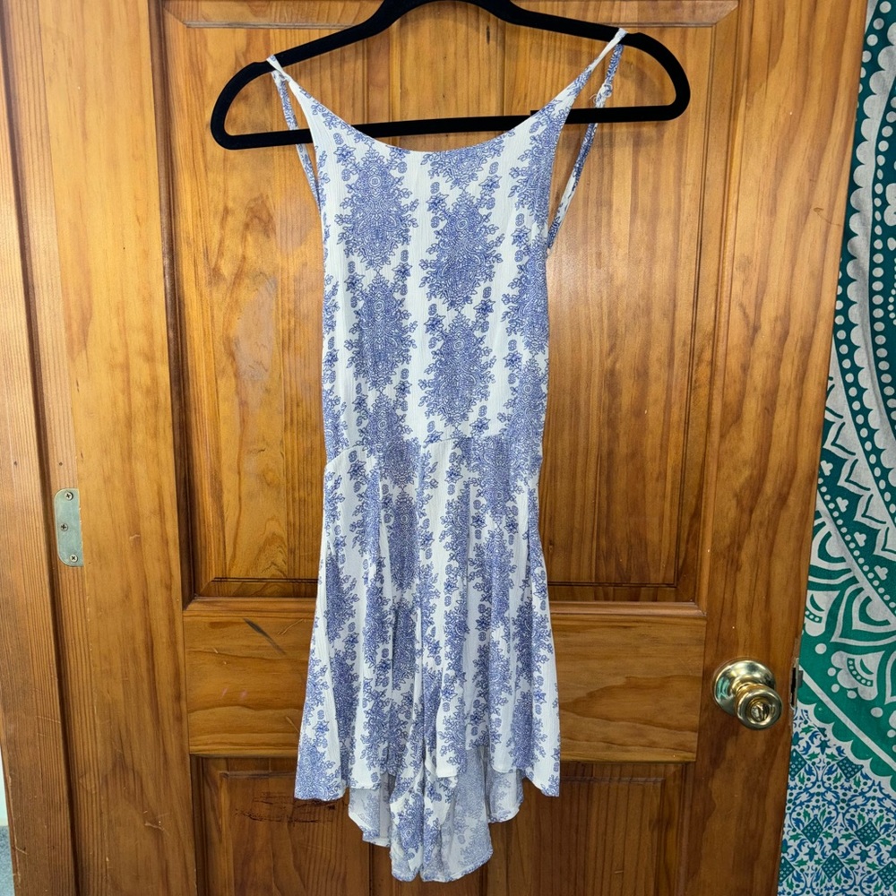 Floral Open Back Halter Romper